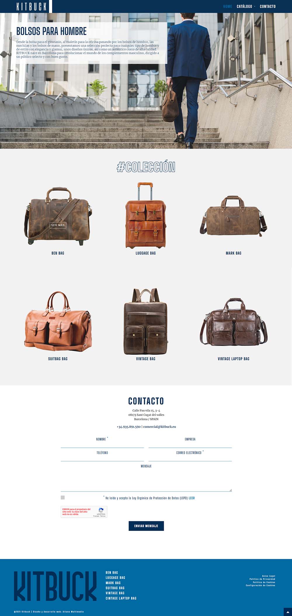 KITBUCK - Bolsos para hombre - Diseño Página web - Landing Page