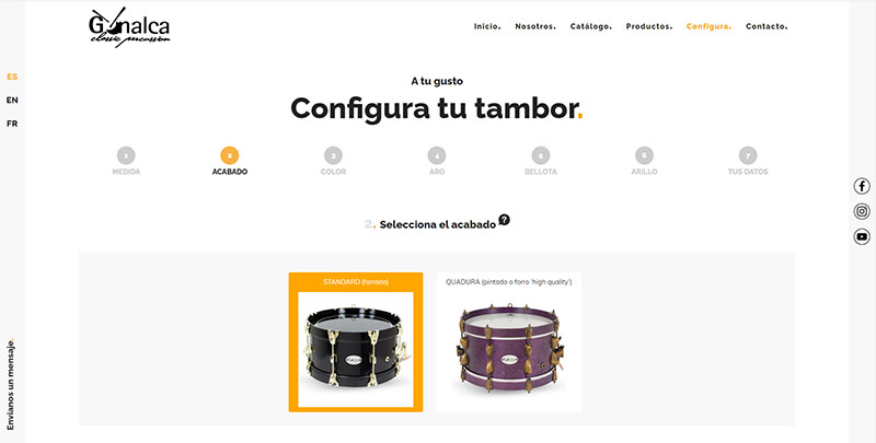 Desarrollo aplicaci&oacute;n web a medida - configura tu tambor